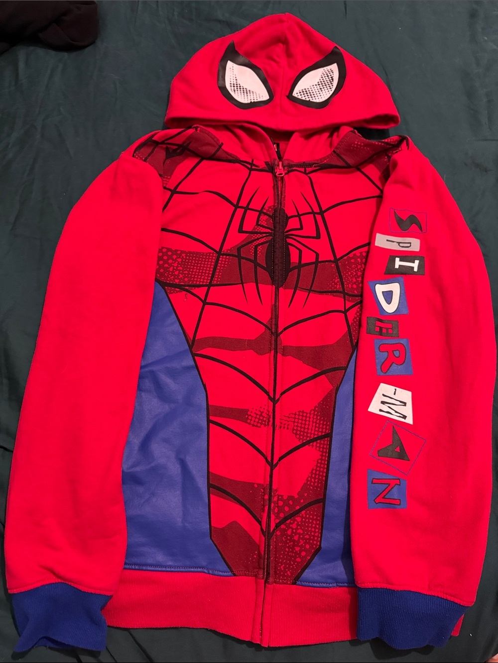 Marvel Red and Blue Spider-Man Kids Hoodie with Masked Hood